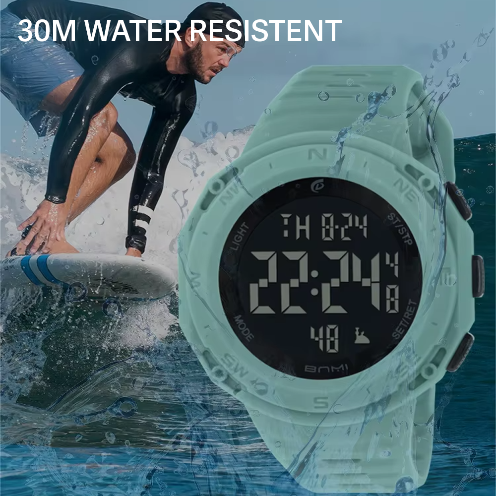 Zyfoxe Rugged Digital Sports Watch Red – Waterproof, Shock-Resistant Outdoor Adventure Wristwatch
