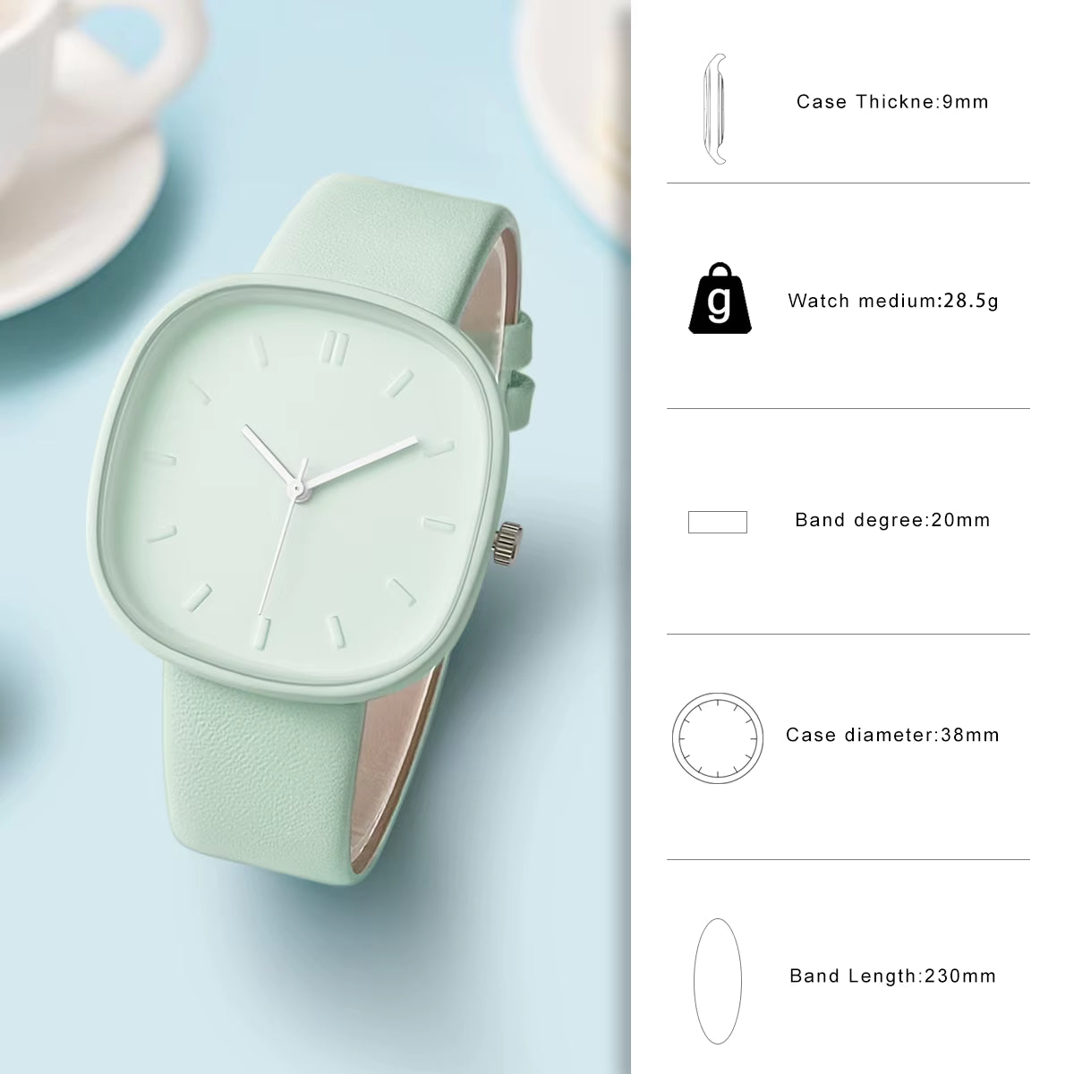 Aura Pastel Biege Minimal Watch