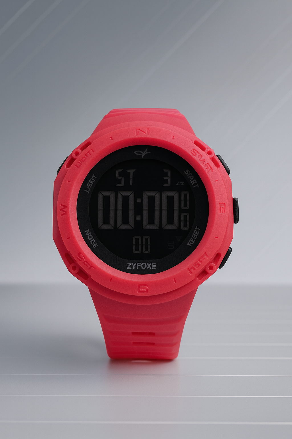Zyfoxe Rugged Digital Sports Watch Red – Waterproof, Shock-Resistant Outdoor Adventure Wristwatch