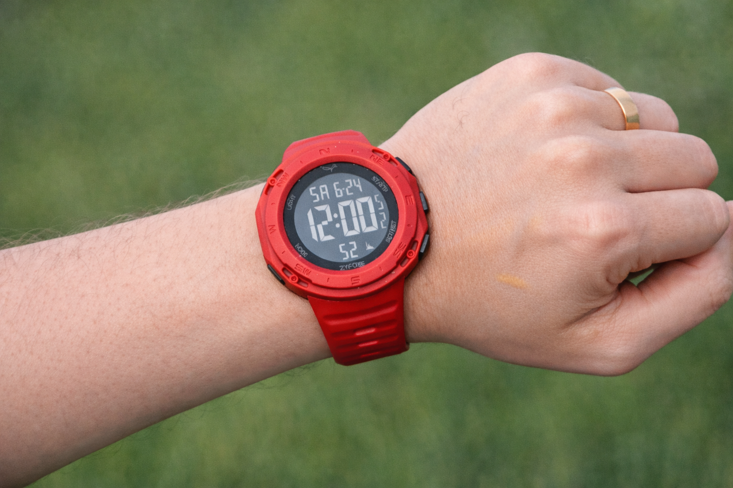 Zyfoxe Rugged Digital Sports Watch Red – Waterproof, Shock-Resistant Outdoor Adventure Wristwatch