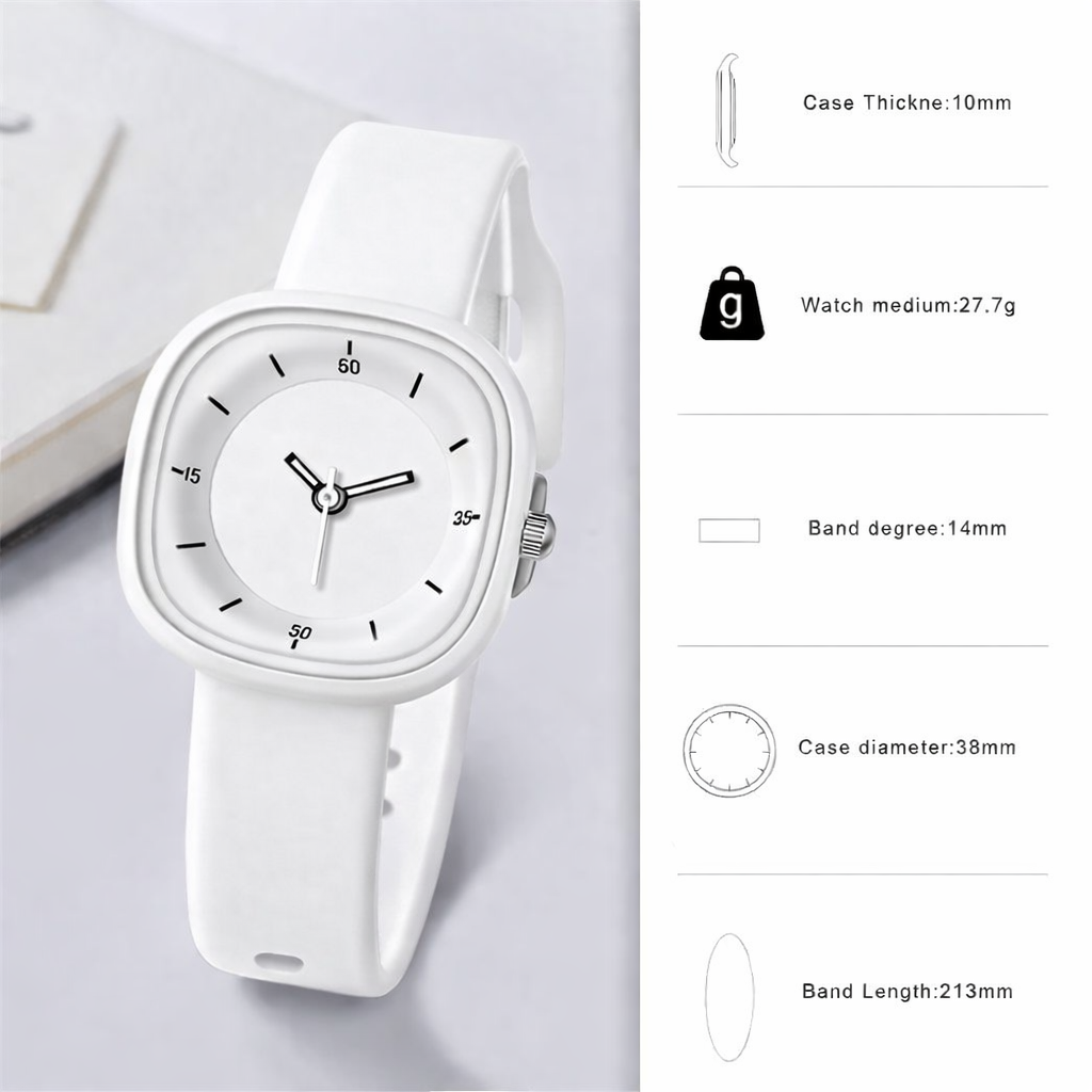 Aura White Alien Minimal Watch