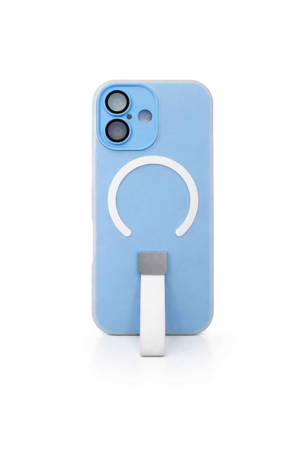 iPhone 17 MagSafe Silicone Kickstand Case – Baby Blue