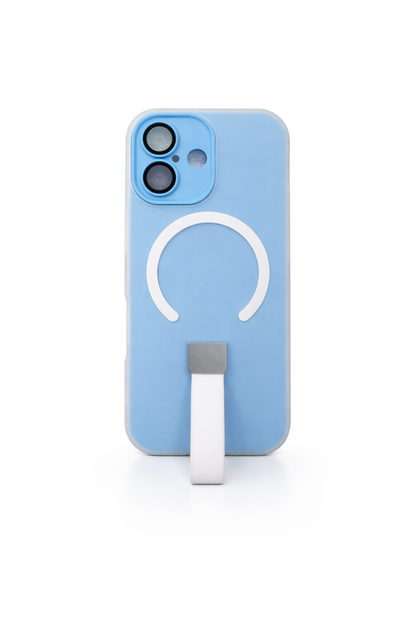 iPhone 17 MagSafe Silicone Kickstand Case – Baby Blue