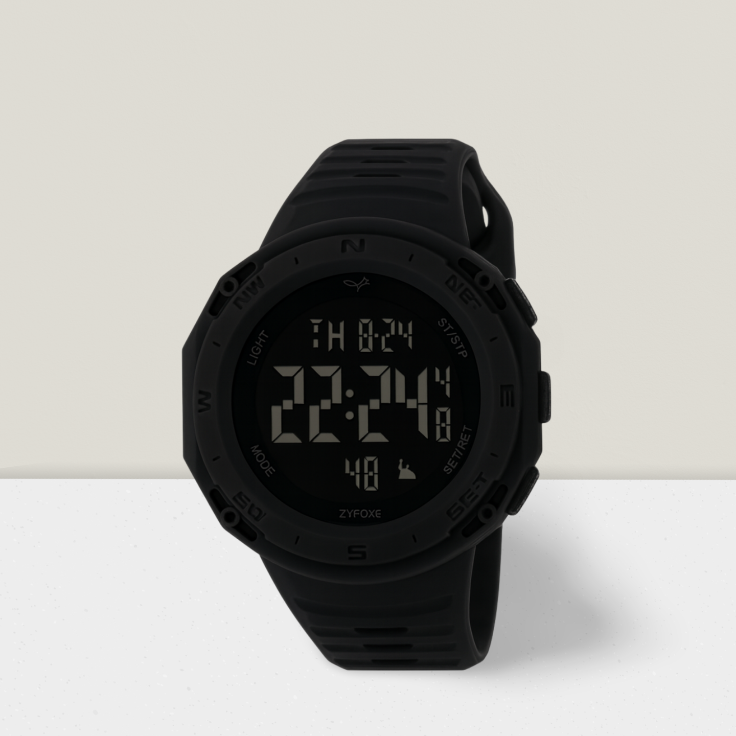 Zyfoxe Rugged Digital Sports Watch Black