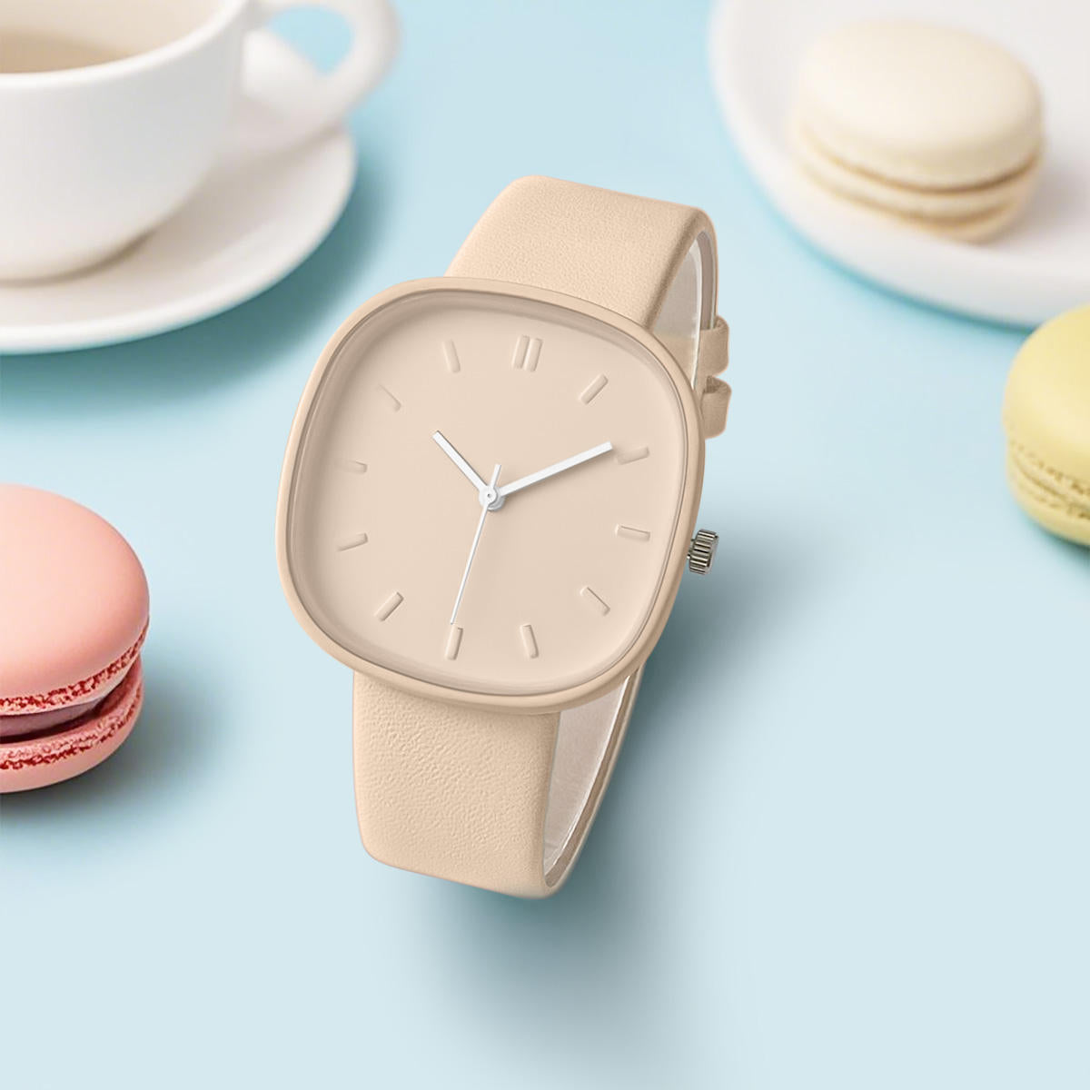 Aura Pastel Biege Minimal Watch