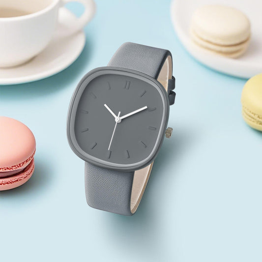 Minimalist Grey Dial Watch with Premium Leather Strap