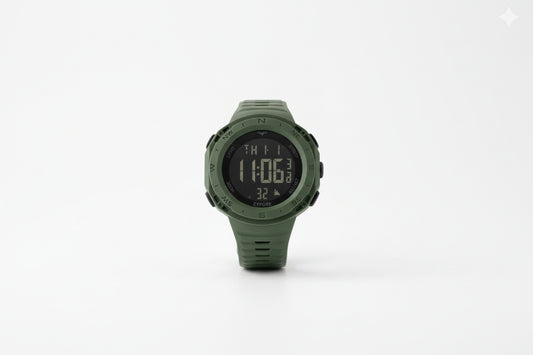 Zyfoxe Rugged Digital Sports Watch Dark Green – Waterproof, Shock-Resistant Outdoor Adventure Wristwatch