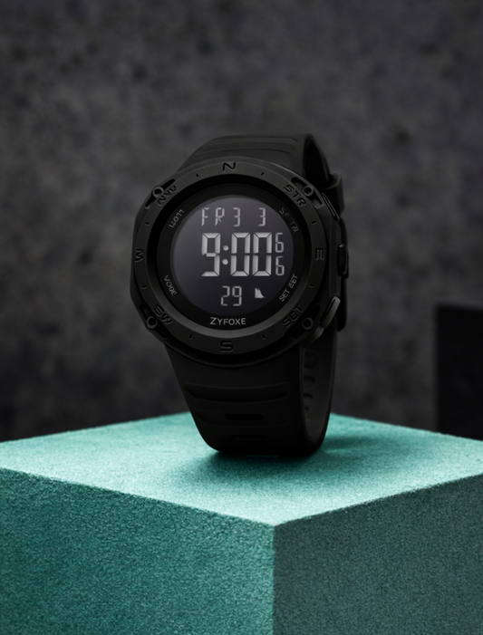 Zyfoxe Rugged Digital Sports Watch Black